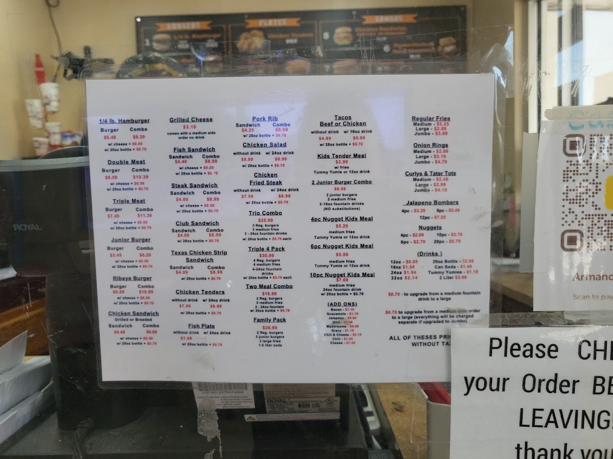 Salas Better Burger Menu - Image 1