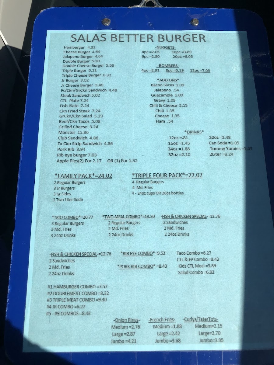 Salas Better Burger Menu - Image 3